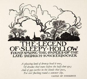 Legenden om Sleepy Hollow, fra The Legend of Sleepy Hollow af Washngton Irving (1783 - 1859), udgivet af. 1928 af Arthur Rackham