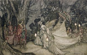 Mødet mellem Oberon og Titania af Arthur Rackham