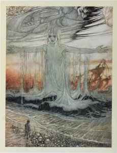 The Shipwrecked Man and the Sea, illustration fra 