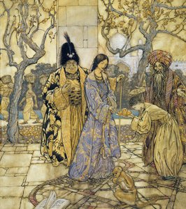 They Harvested for Ahmeds Princely Hand, 1917 (wc med pen og blæk på papir) af Arthur Rackham