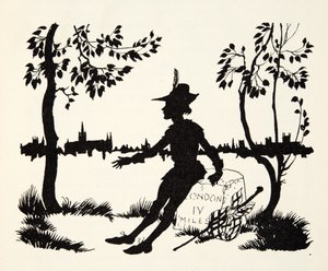 Vend igen Whittington, tre gange overborgmester i London, fra The Arthur Rackham Fairy Book, pub. 1933 af Arthur Rackham