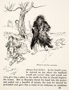 Den, der så ham, stak af fra Lillebror & Lillesøster og andre fortællinger af brødrene Grimm, pub.1917 (litho) af Arthur Rackham