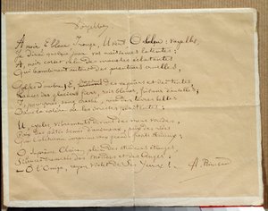 Manuskript til Arthur Rimbauds digt: "Vokalerne"" af Arthur Rimbaud