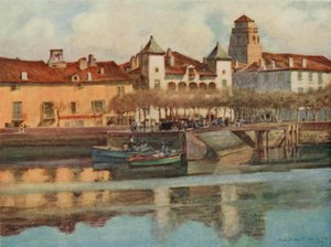 Baskerlandet: Lohobiague, St Jean de Luz (farve litho)