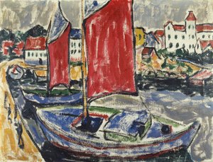Sejlbåde i havnen af Arthur Segal