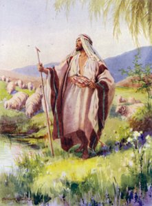 Herren er min hyrde (farve litho) af Arthur Twidle