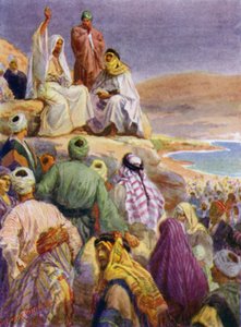 Bjergprædikenen (farve litho) af Arthur Twidle