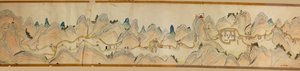 16.000. leveret. Orienteret med nord til højre. Relief vist billedmæssigt. Fugleperspektiv. Dækker Wei-floden i Baoji Xian, Shanxi Sheng til Shu Dao i Shanxi-Sichuan grænsen. Viser bebyggelser, rastepladser, stationer, kroer, templer, bjergpas, walle