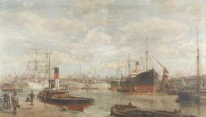 Et glimt i 1920 af Royal Edward Dock, Avonmouth af Arthur Wilde Parsons