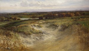Landskab; tidligere brugt som baggrund i en Naturhistorisk montre af Arthur Wilde Parsons