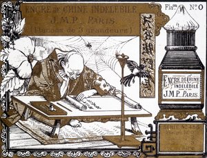 Reklameetiket for "Ink of China".