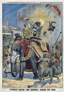 Angreb på Lord Charles Hardinge, vicekonge af Indien, i Delhi af Artist Unknown