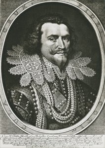 BUCKINGHAM, George Villiers, hertug af (1592-1628). Britisk politiker, yndling hos James I og Charles I. Radering. af Artist Unknown