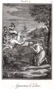 Bibelen - Moses og den brændende busk Gud viser sig for Moses fra en brændende busk. af Artist Unknown