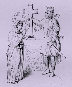 Knud den Store og hans dronning Emma af Normandiet (kobberstik)