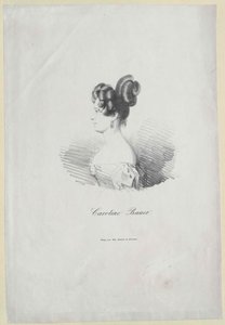 Caroline Bauer (print) af Artist Unknown
