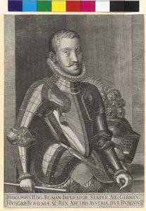 Kobberstik af Martin rota Kejser Rudolf II af Artist Unknown