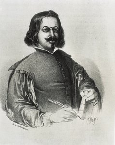 DONON, Julio (19. århundrede). Francisco de Quevedo. Litografi