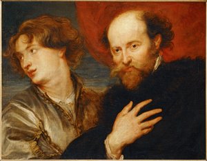 Dobbeltportræt af van Dyck og Rubens ... af Artist Unknown