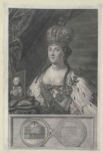 Kejserinde af Rusland Katarina II af Artist Unknown