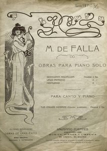 FALLA, Manuel de (1876-1946). Spansk komponist og pianist. Værker for klaver solo og for klaver og stemme. Udgivet i Madrid. af Artist Unknown
