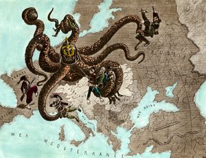 Første Verdenskrig: den tyske blæksprutte af Artist Unknown