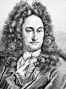 G W Leibniz Gottfried Wihlem (kobberstik) af Artist Unknown