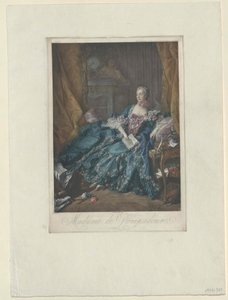 Jeanne Antoinette Poisson Pompadour af Artist Unknown