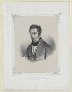 Johannes Carsten Hauch (print) af Artist Unknown