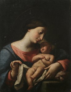 Madonna og barn (olie på lærred)