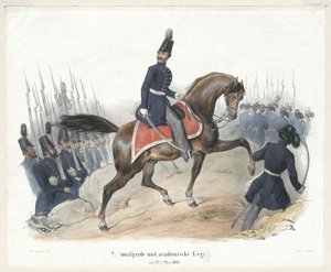 Nationalgarden og den kollegiale legion den 26. maj 1848 af Artist Unknown