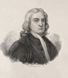 Newton, Sir Isaac (1642-1727). Engelsk matematiker, fysiker og astronom; GUADAGNINI, Gaetano (1800-1860). Italiensk gravør. Portræt af Isaac Newton, værk af Gaetano Guadagnini. Gravering. ITALIEN. LOMBARDY. Milano. Civica Raccolta delle Stampe "Achi