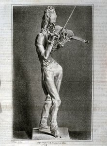 Portræt-karikatur af Niccolo Paganini (radering) af Artist Unknown