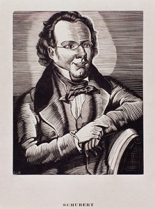 Portræt af Franz Schubert (karikatur) af Artist Unknown