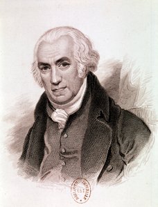 Portræt af James Watt, skotsk opfinder, maskiningeniør og kemiker (radering) af Artist Unknown
