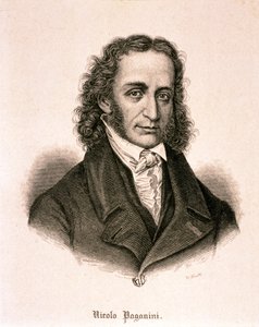 Portræt af Niccolo Paganini (radering) af Artist Unknown