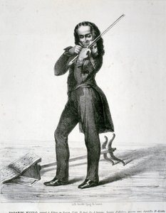 Portræt af Niccolo Paganini (radering) af Artist Unknown