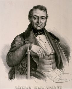 Portræt af Saverio Mercadante (radering) af Artist Unknown