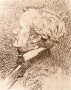 Portræt af Wilhelm Richard Wagner (radering) af Artist Unknown