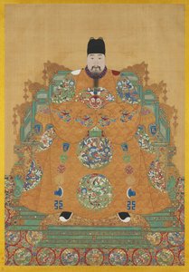 Portræt af Zhu Youyuan (1476-1519) (hængende rulle, blæk og farver på silke) af Artist Unknown