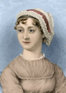 Portræt af den engelske forfatter Jane Austen (maleri) af Artist Unknown