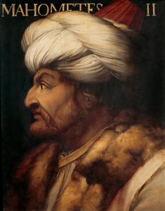 Portræt af den osmanniske sultan Mehmed II kaldet Erobreren (maleri)