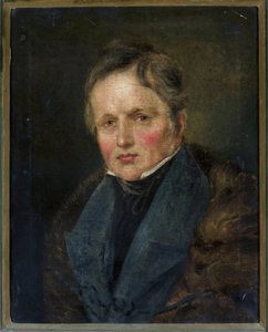 Portræt af digteren Ivan Andrei Evitch Krylov (1769-1844) (olie på lærred) af Artist Unknown