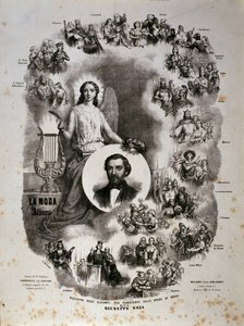 Plakat med scener fra hans operaer (plakat) af Artist Unknown