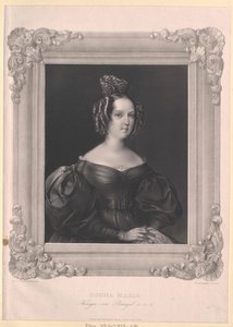 Dronning af Portugal Mary II da honour af Artist Unknown