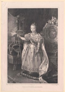 Dronning af Spanien Isabella II af Artist Unknown