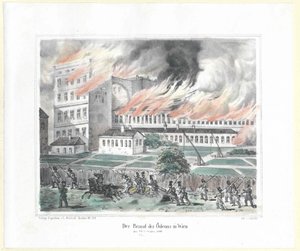 Brandstifteren af Odeon i Wien den 28. oktober 1848 af Artist Unknown