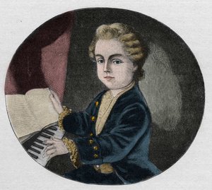 Wolfgang Amadeus MOZART Østrigsk komponist 7 år gammel af Artist Unknown