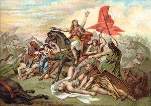 Slaget ved Tolbiac (omvendelse af Clovis) af Ary (after) Scheffer