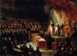 Louis-Philippe aflægger ed på forfatningen for kamrene den 9. august 1830, 1830. af Ary Scheffer